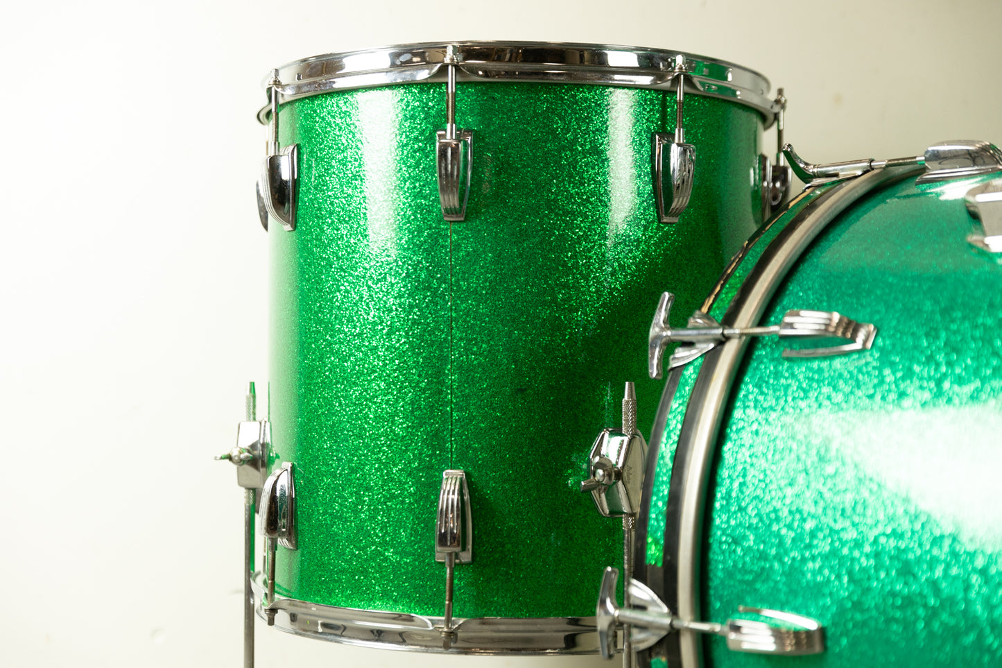 1960s Ludwig Pre-Serial Green Sparkle Super Classic Drum Set