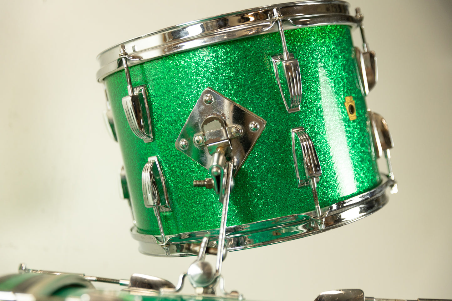 1960s Ludwig Pre-Serial Green Sparkle Super Classic Drum Set