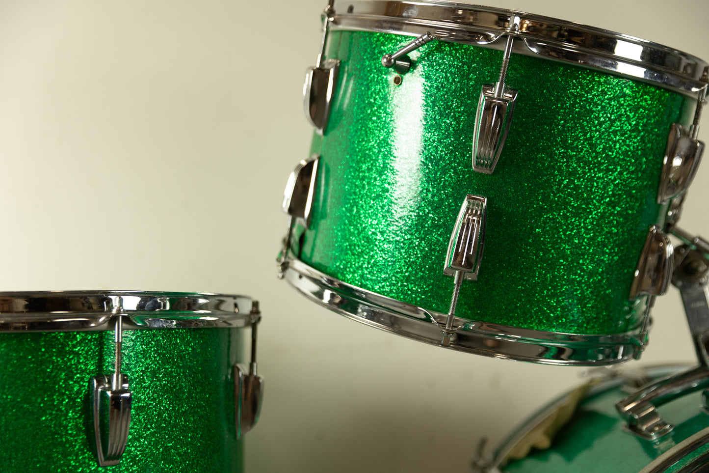 1960s Ludwig Pre-Serial Green Sparkle Super Classic Drum Set