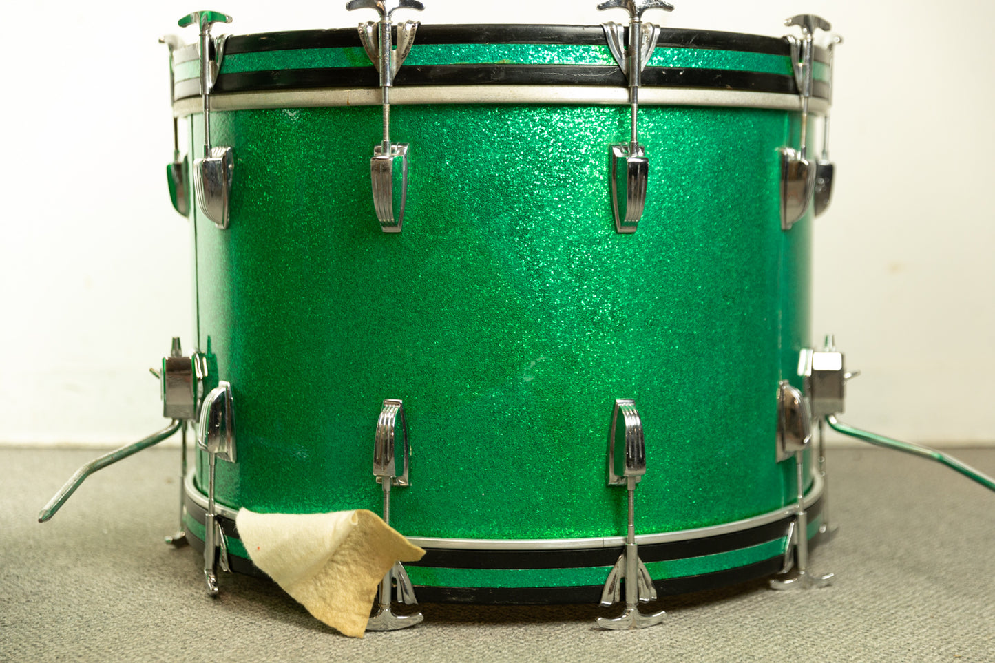 1960s Ludwig Pre-Serial Green Sparkle Super Classic Drum Set