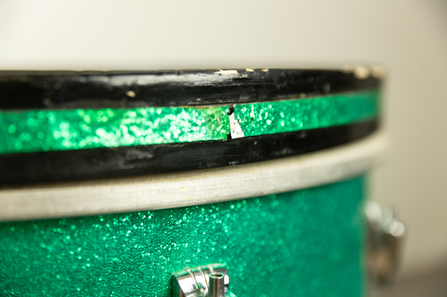 1960s Ludwig Pre-Serial Green Sparkle Super Classic Drum Set