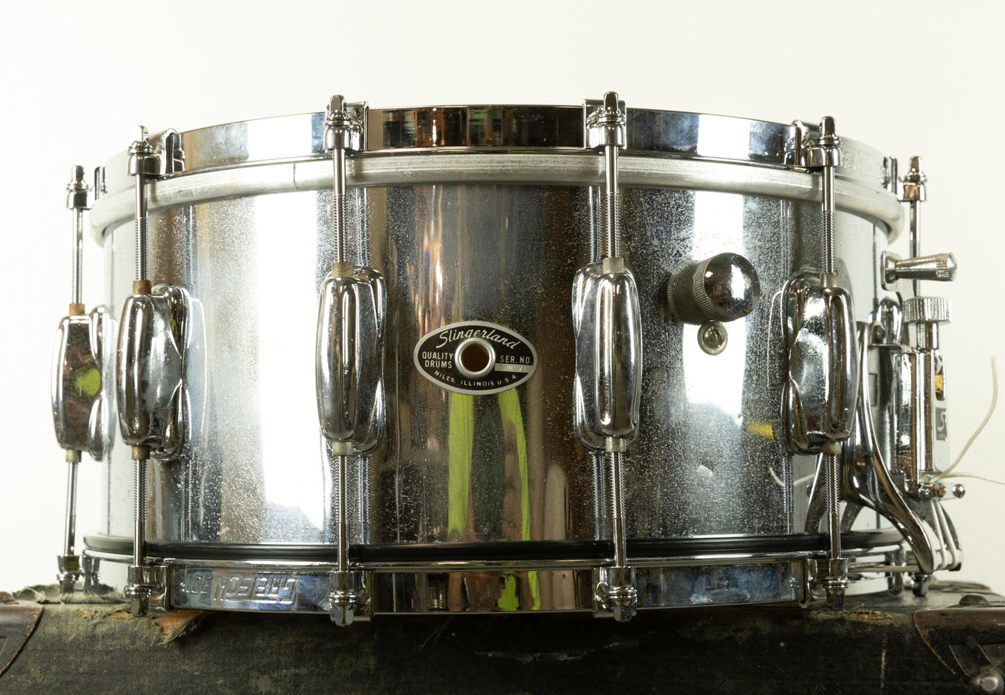 1970s Slingerland 6x14 Spitfire Chrome Over Wood Snare Drum