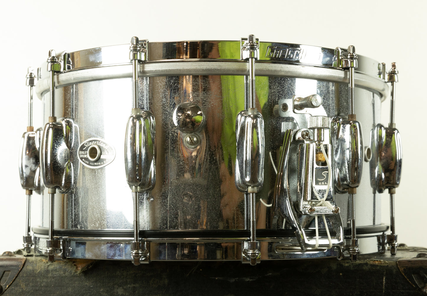 1970s Slingerland 6x14 Spitfire Chrome Over Wood Snare Drum