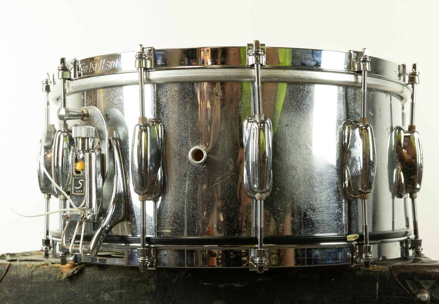 1970s Slingerland 6x14 Spitfire Chrome Over Wood Snare Drum