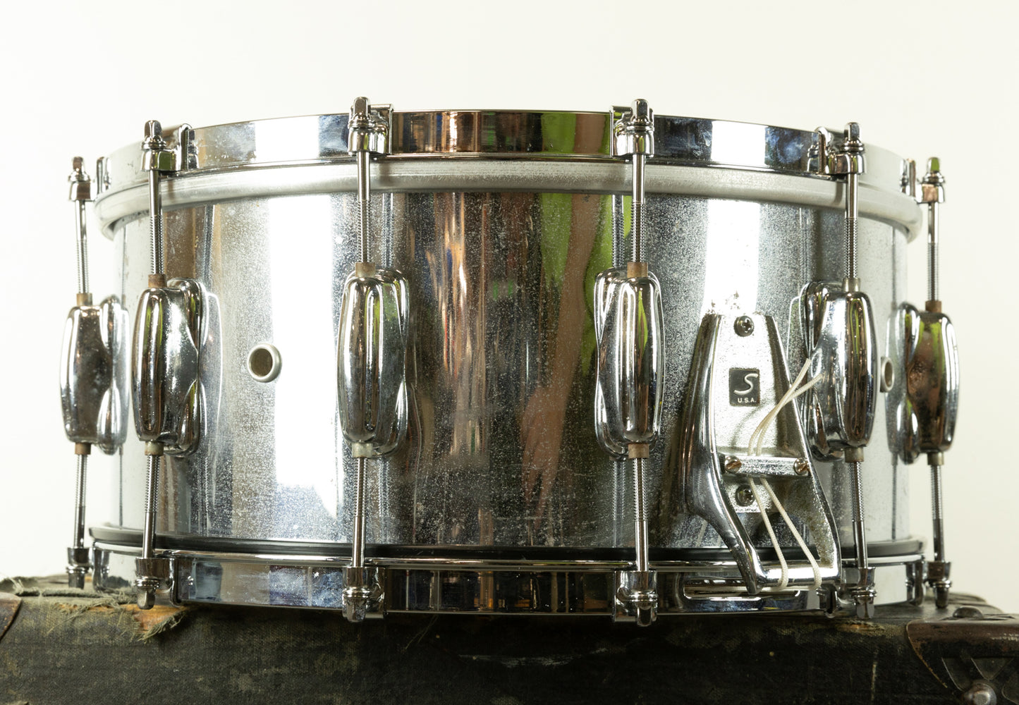 1970s Slingerland 6x14 Spitfire Chrome Over Wood Snare Drum