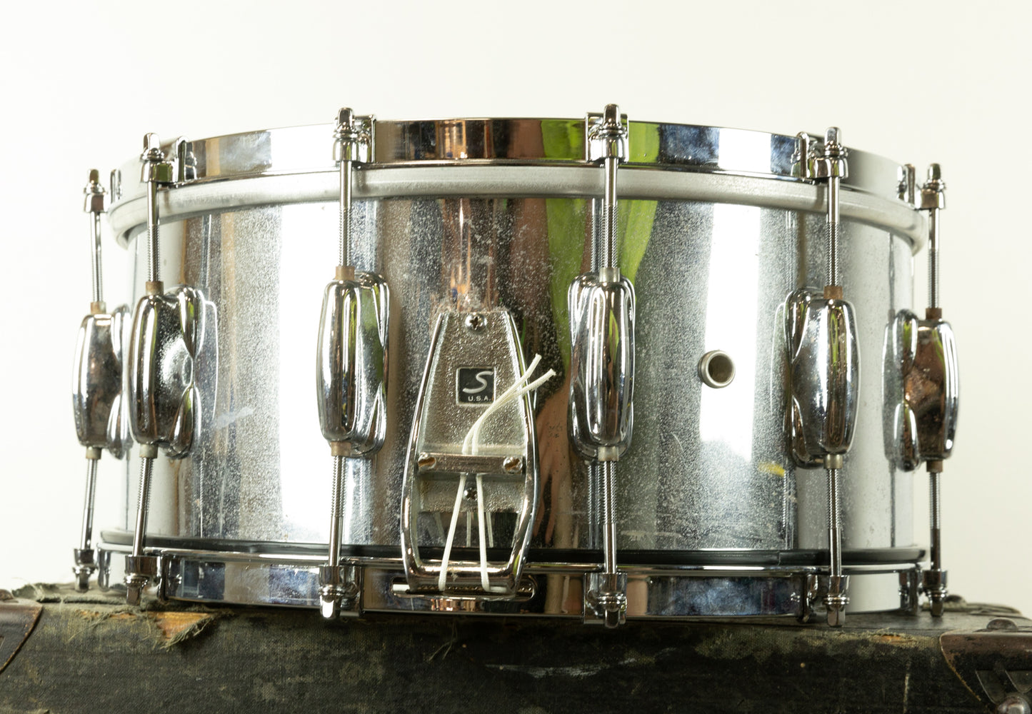 1970s Slingerland 6x14 Spitfire Chrome Over Wood Snare Drum