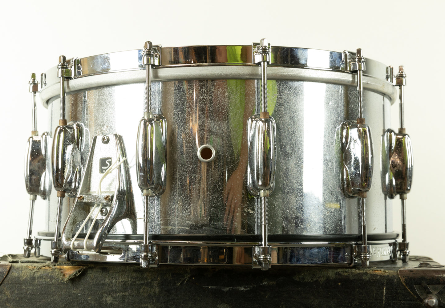 1970s Slingerland 6x14 Spitfire Chrome Over Wood Snare Drum