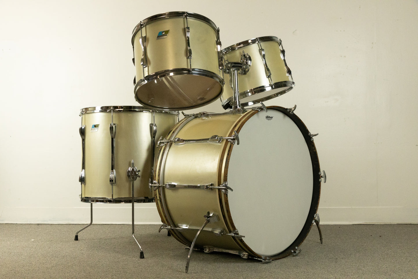 1970s Ludwig "Mach 5" Silver Silk Drum Set