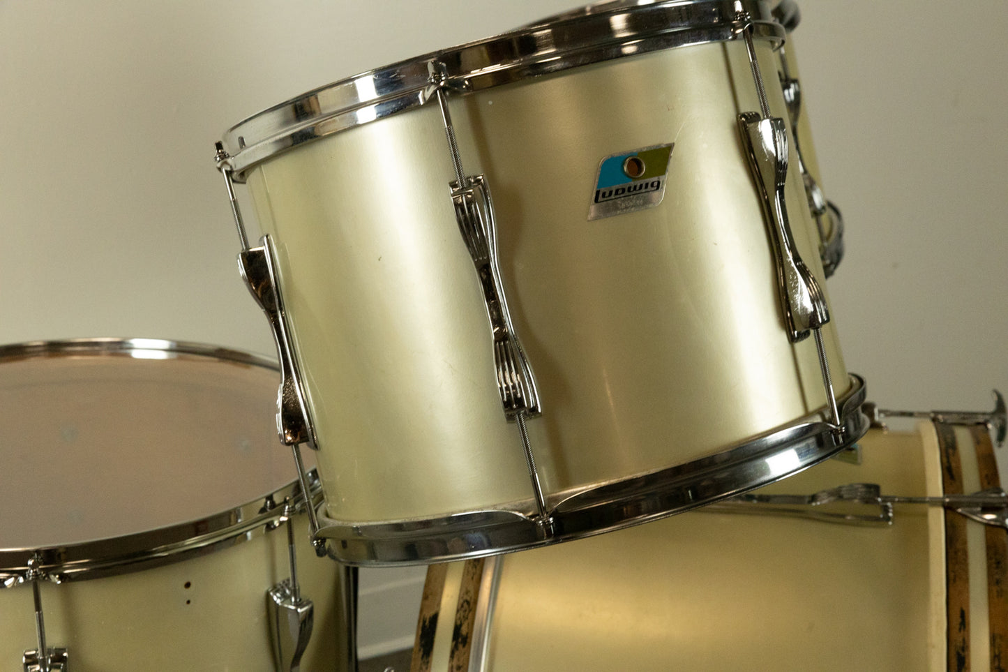 1970s Ludwig "Mach 5" Silver Silk Drum Set