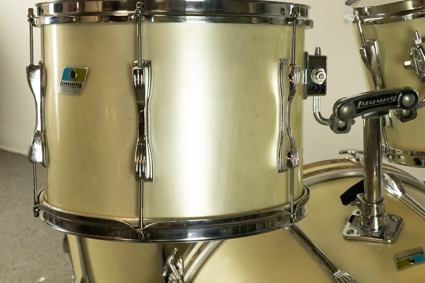 1970s Ludwig "Mach 5" Silver Silk Drum Set