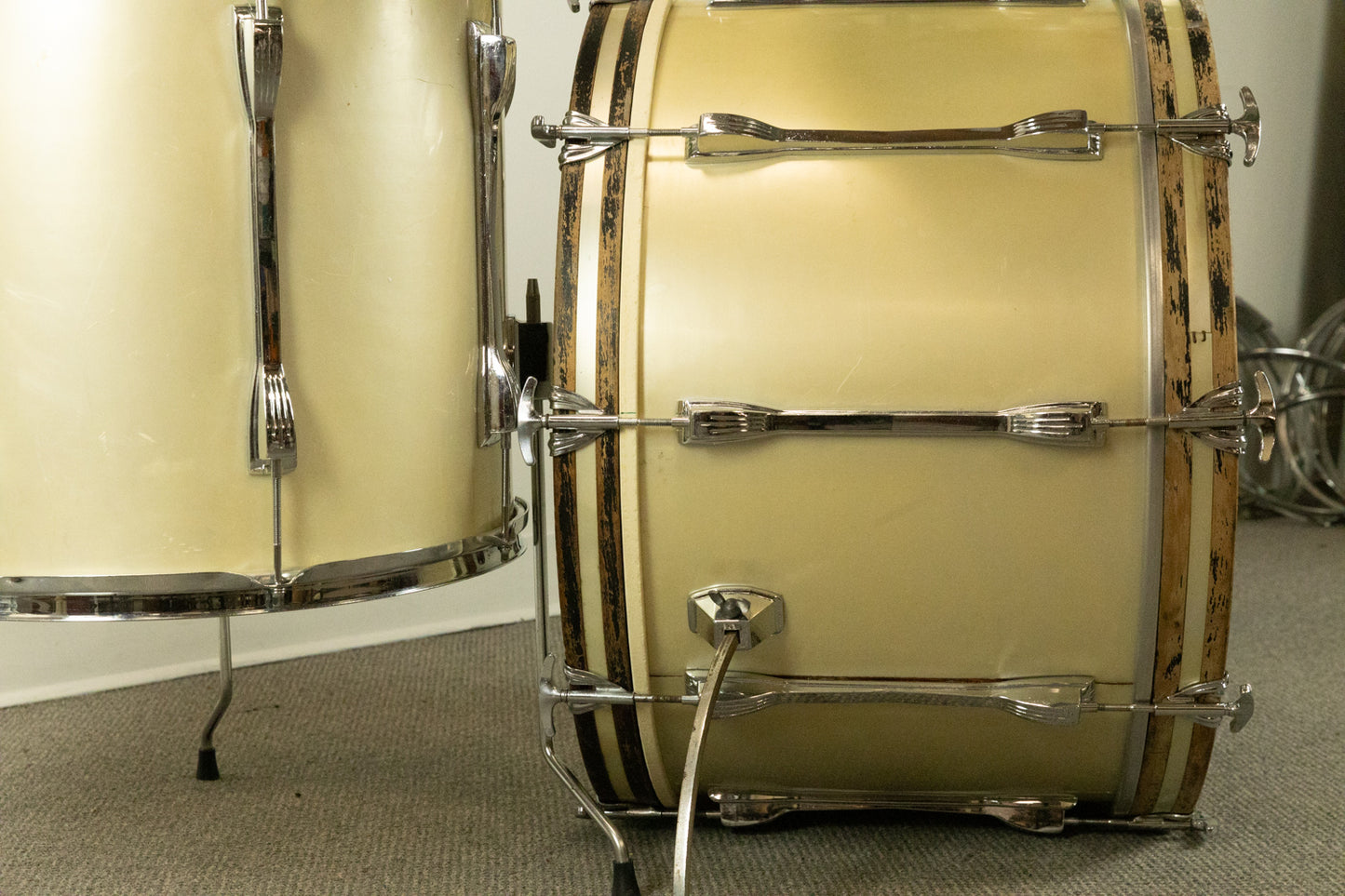 1970s Ludwig "Mach 5" Silver Silk Drum Set