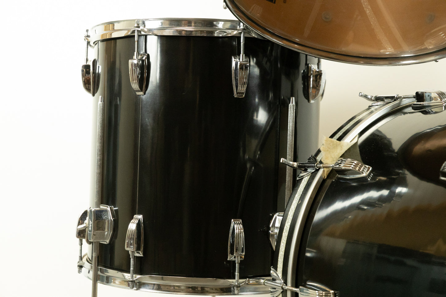 1970s Ludwig Big Beat Black Cortex Drum Set