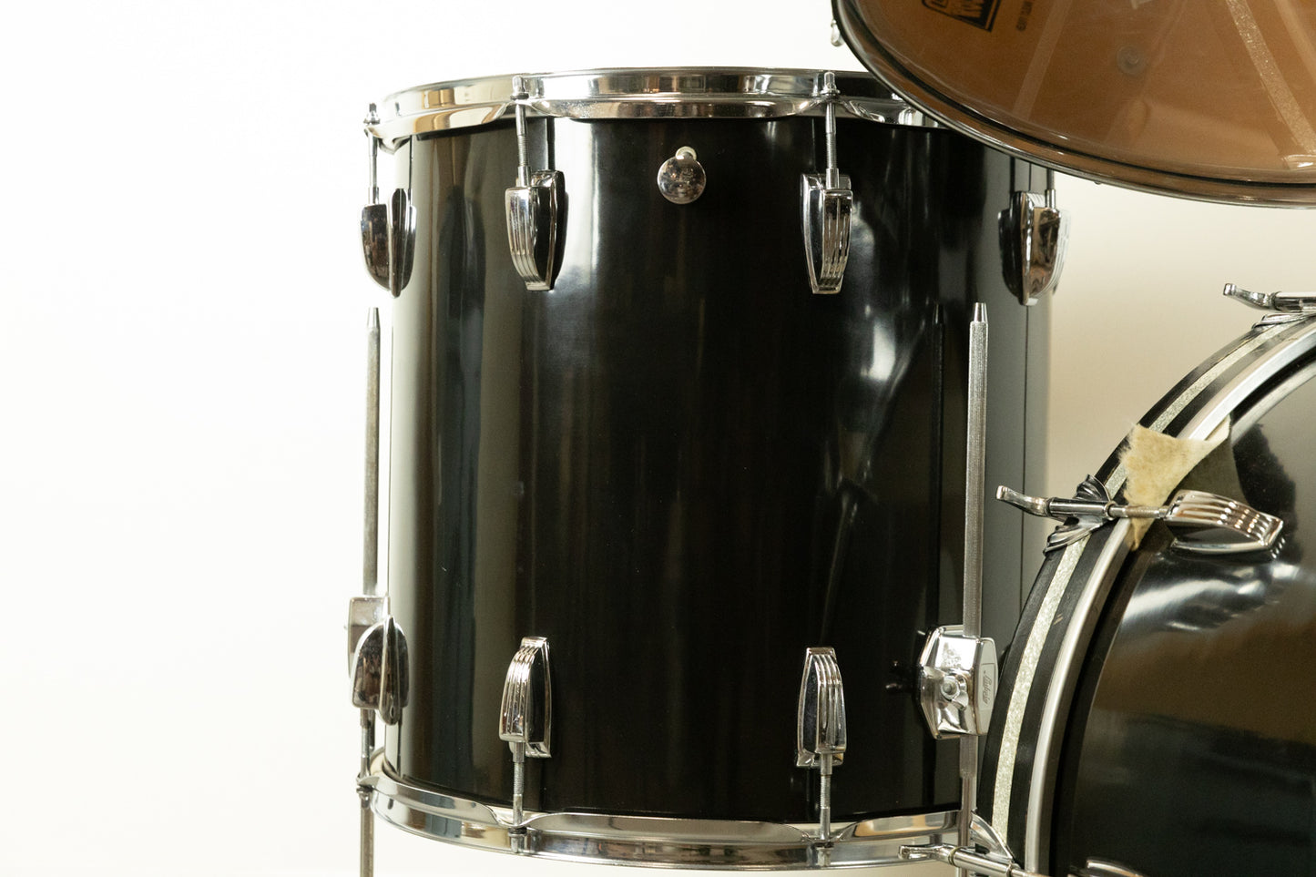 1970s Ludwig Big Beat Black Cortex Drum Set