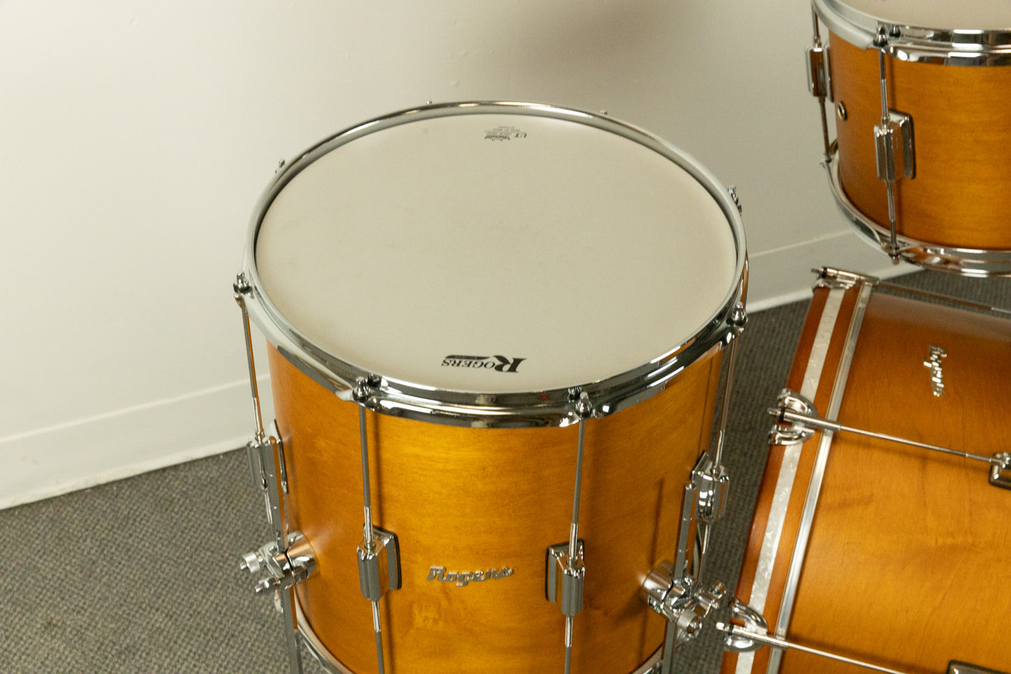 Rogers Tower Fruitwood Satin 14x18 8x12 and 14x14 Drum Set