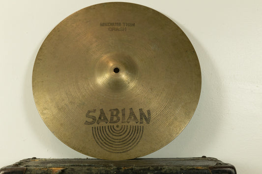 1980s Sabian 16" Medium Thin Crash Cymbal 1077g