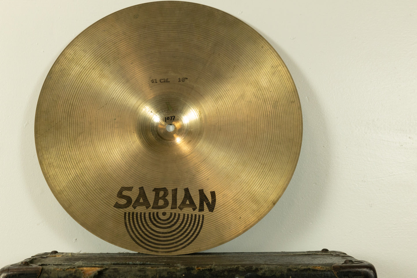 1980s Sabian 16" Medium Thin Crash Cymbal 1077g