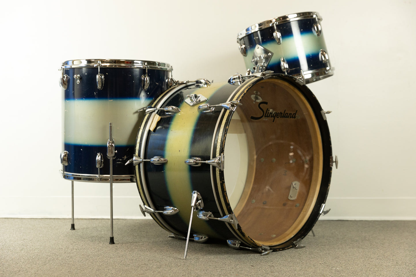 1960s Slingerland Gene Krupa Deluxe Blue & Silver Duco Drum Set