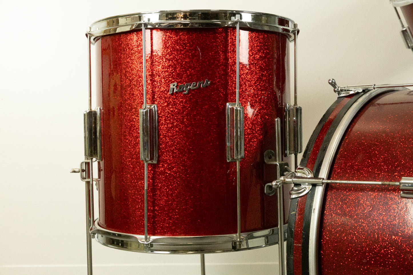 1960s Rogers Tower Sparkling Red Pearl Drum Set