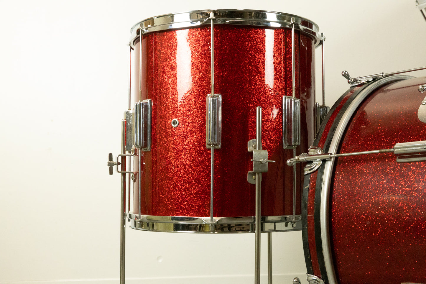 1960s Rogers Tower Sparkling Red Pearl Drum Set