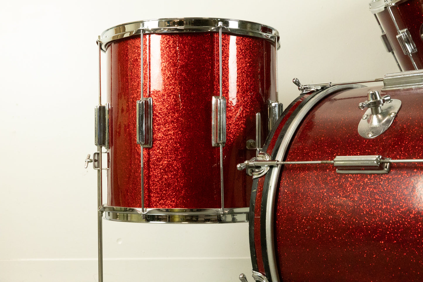 1960s Rogers Tower Sparkling Red Pearl Drum Set