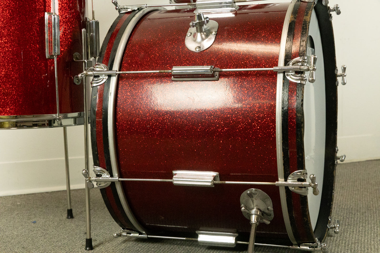 1960s Rogers Tower Sparkling Red Pearl Drum Set