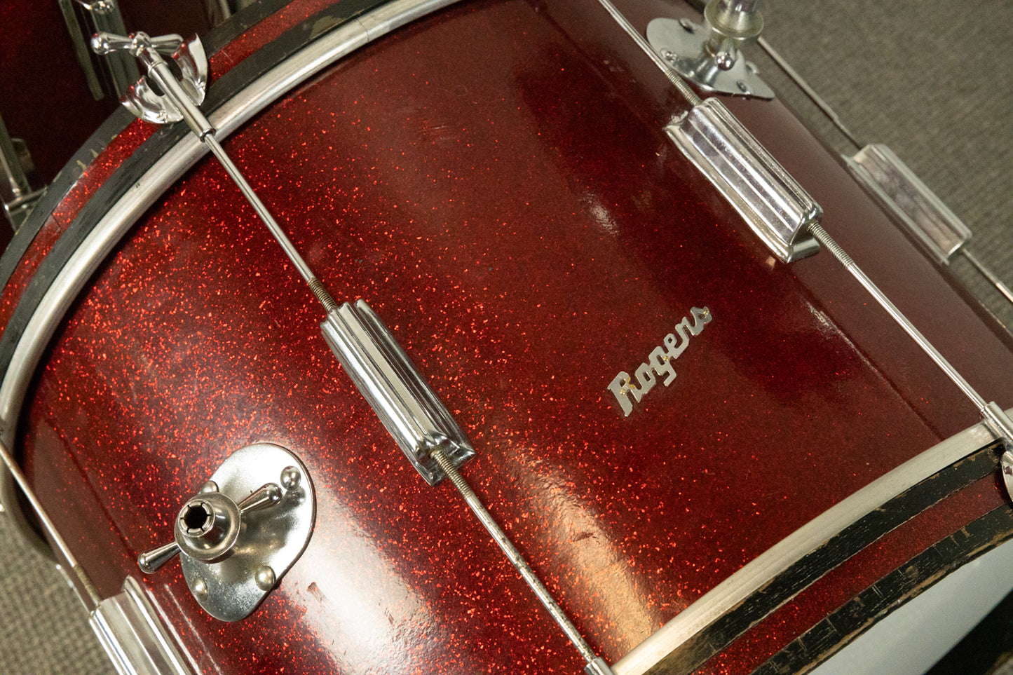 1960s Rogers Tower Sparkling Red Pearl Drum Set