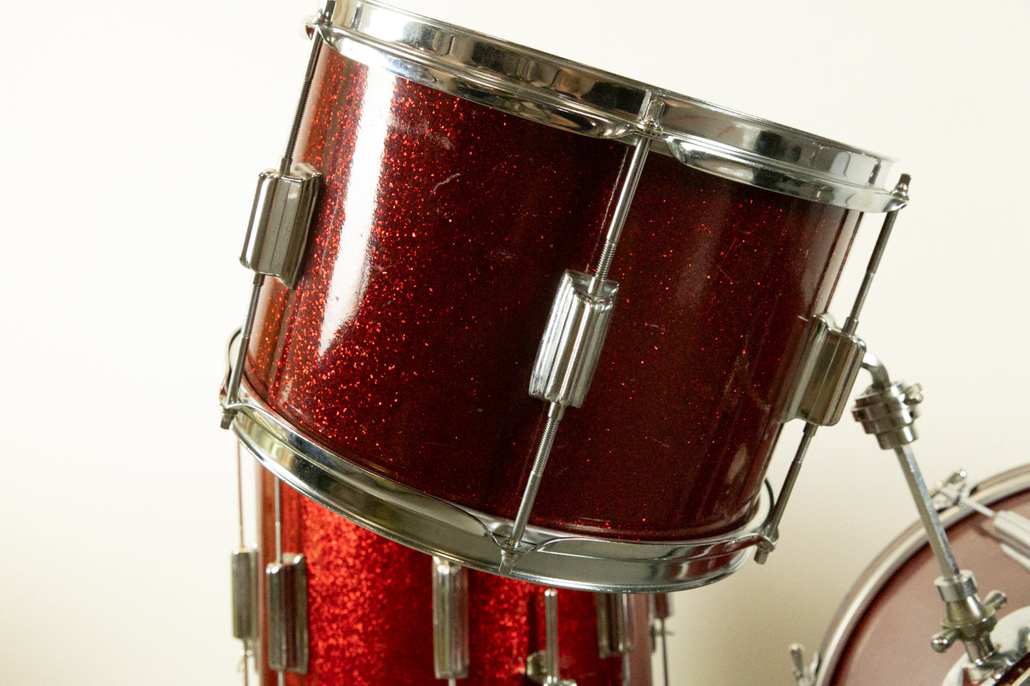 1960s Rogers Tower Sparkling Red Pearl Drum Set