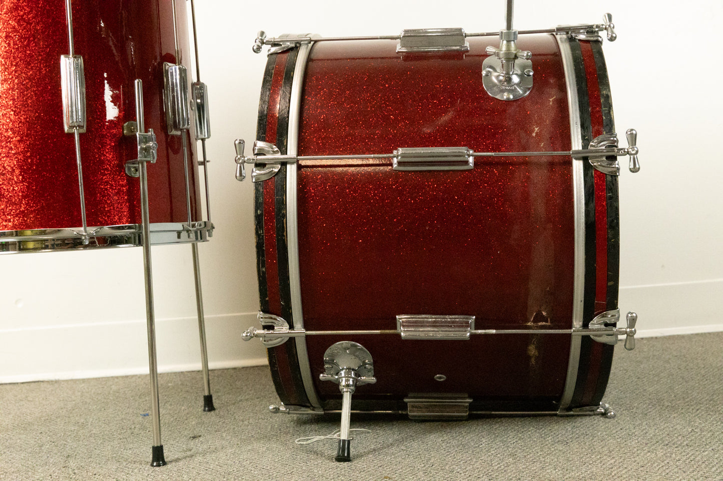 1960s Rogers Tower Sparkling Red Pearl Drum Set