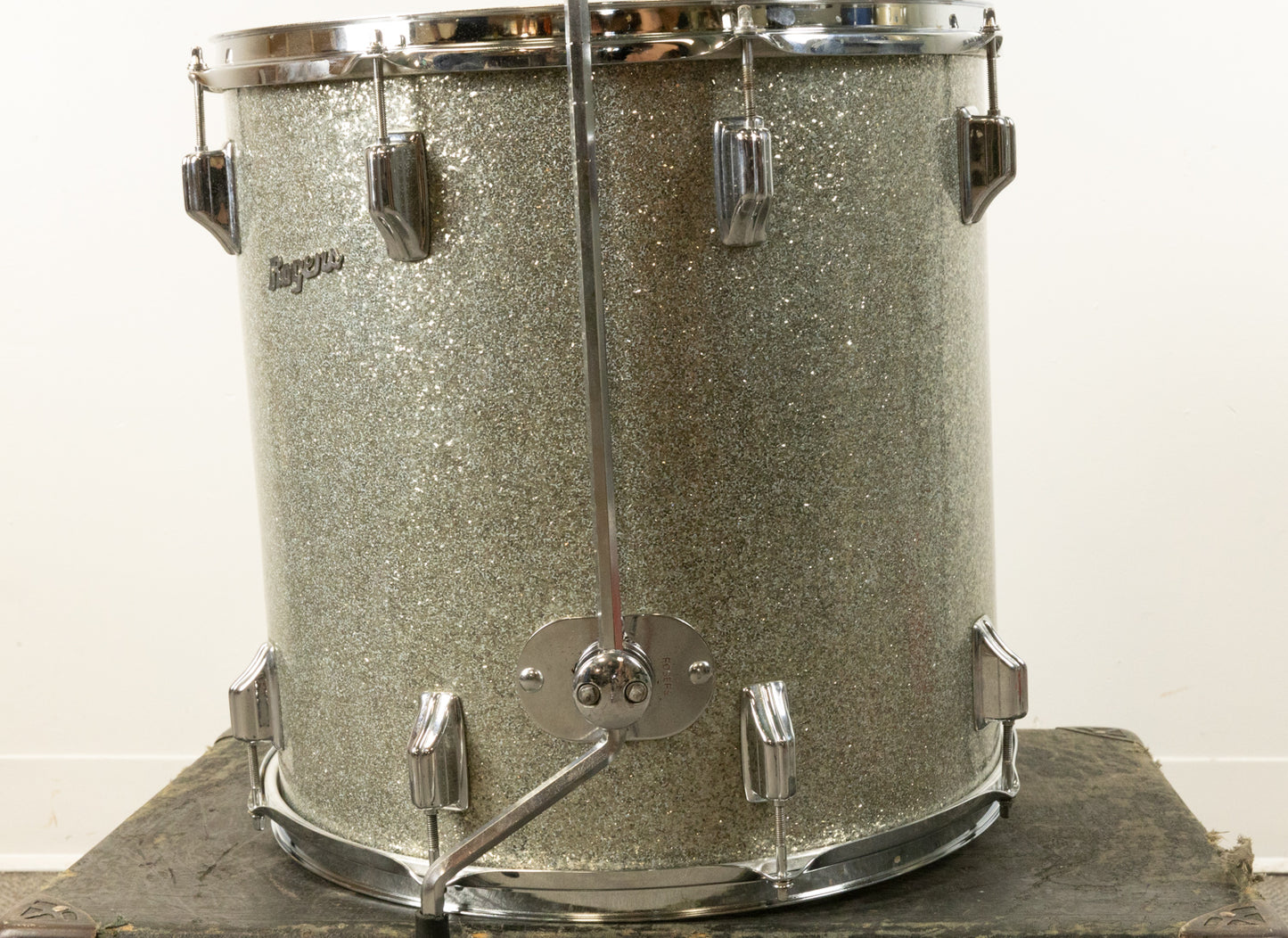 1970s Rogers 16x16 Sparkling Silver Pearl Floor Tom