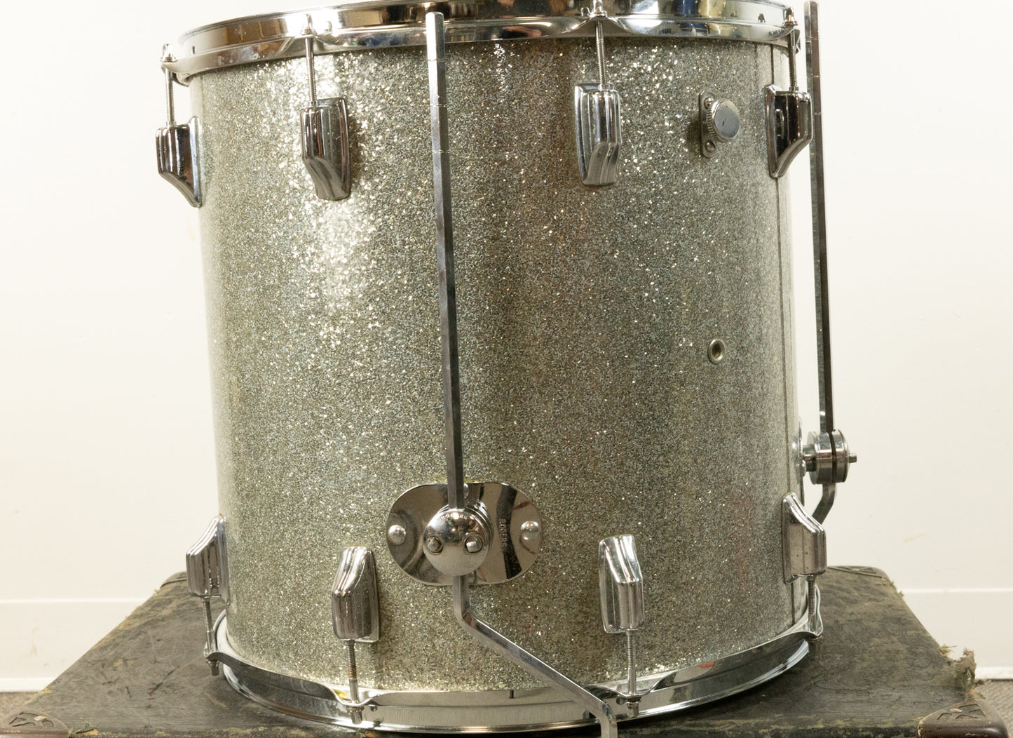 1970s Rogers 16x16 Sparkling Silver Pearl Floor Tom