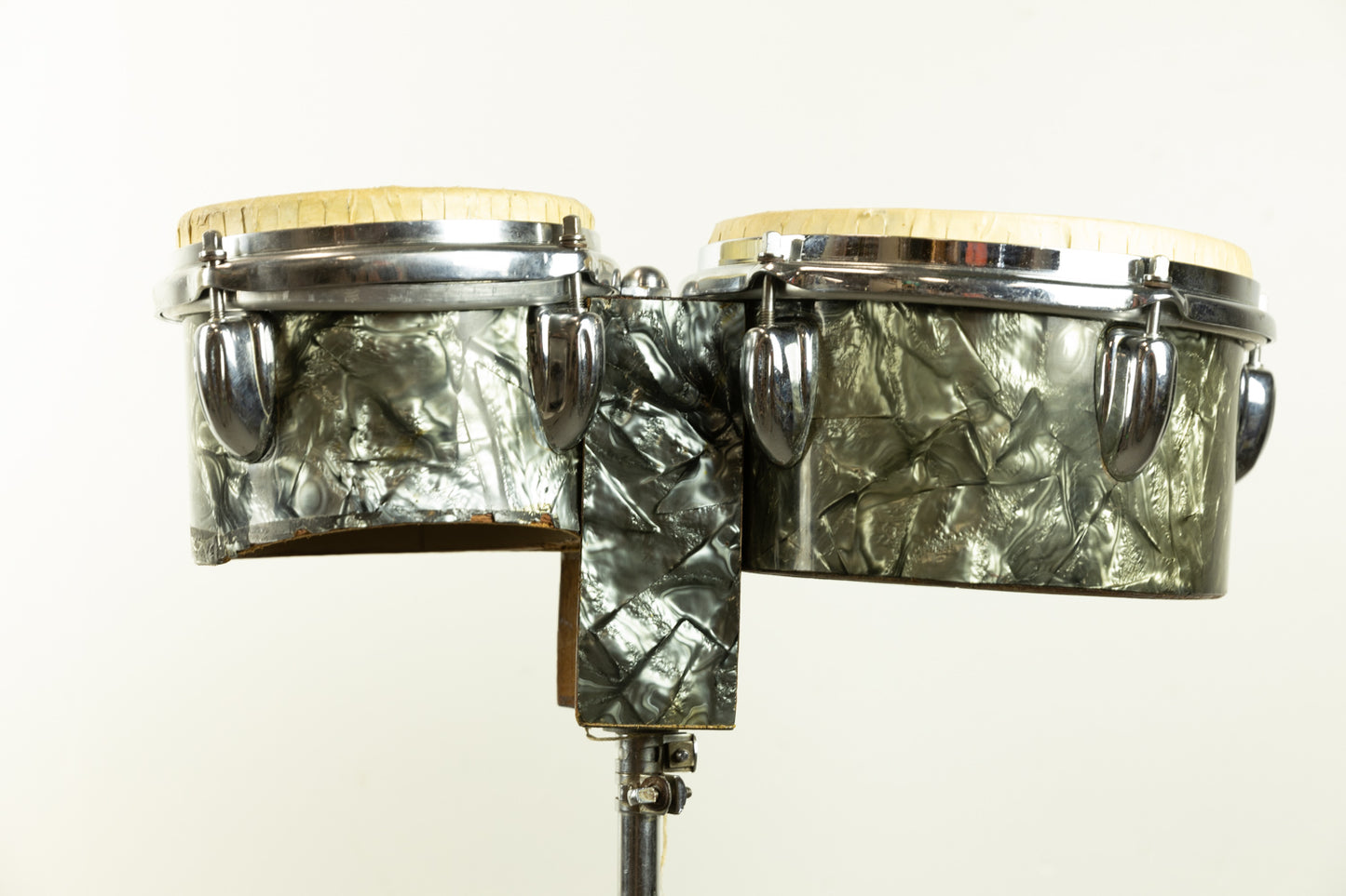 1960s Slingerland 6" and 8" Black Diamond Pearl Bongo Set