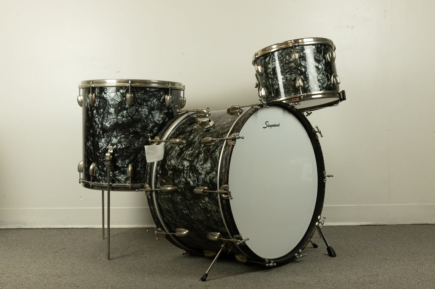 1950s Slingerland Gene Krupa Deluxe Black Diamond Pearl Drum Set