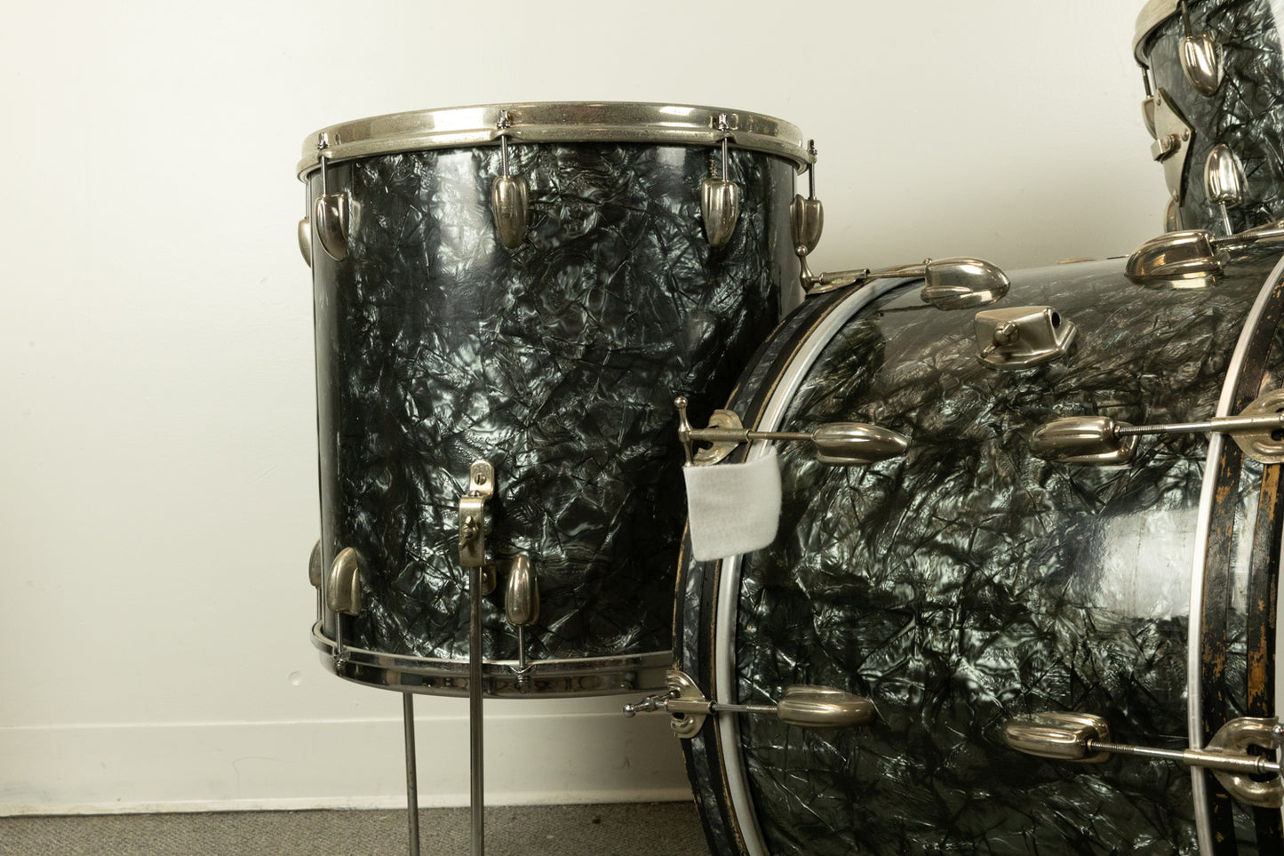 1950s Slingerland Gene Krupa Deluxe Black Diamond Pearl Drum Set