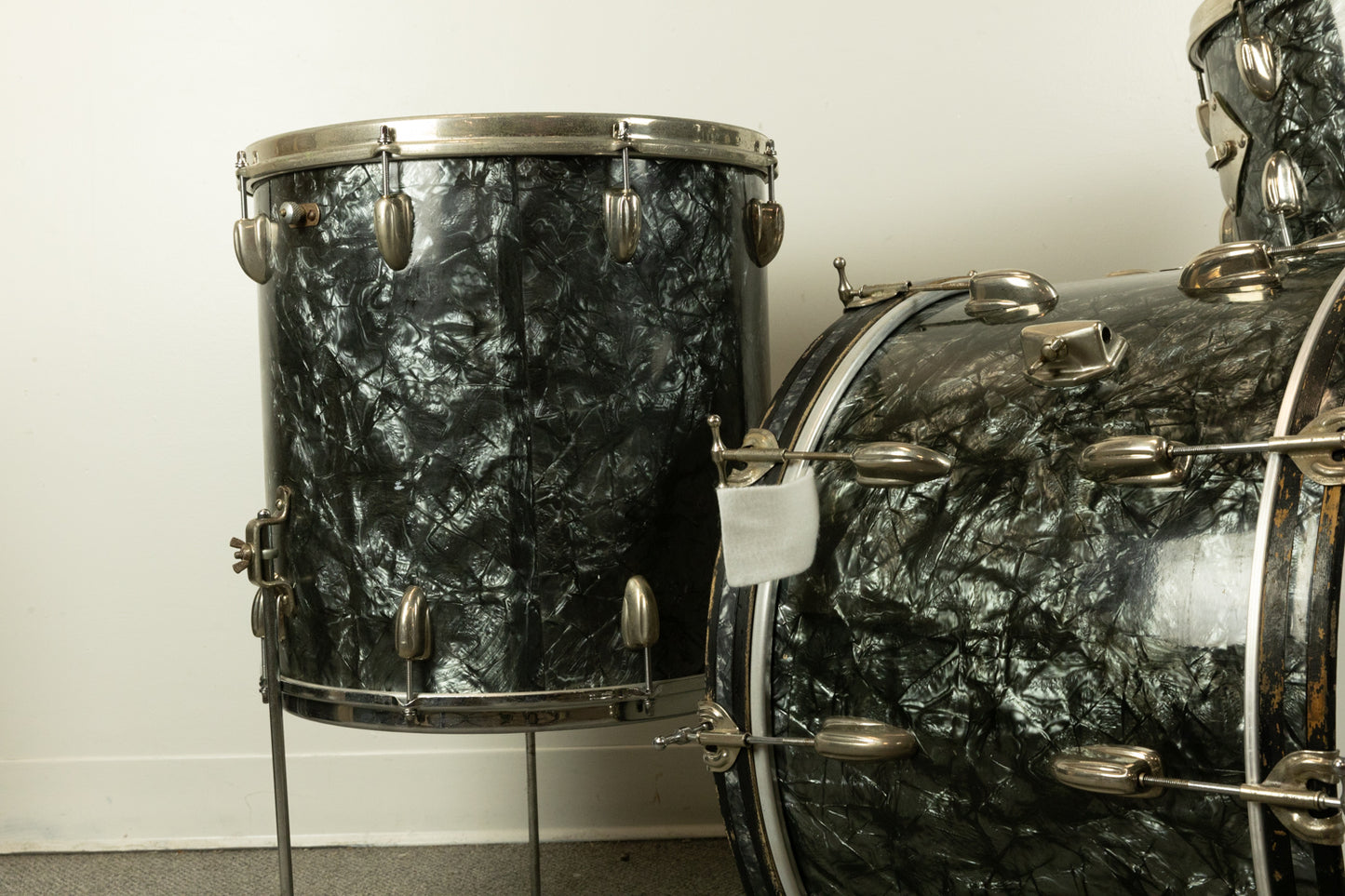 1950s Slingerland Gene Krupa Deluxe Black Diamond Pearl Drum Set