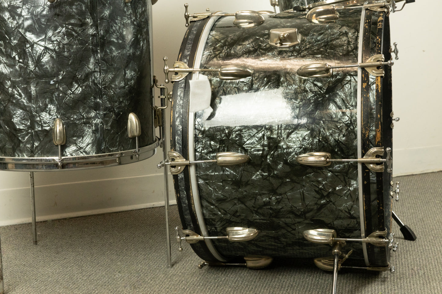 1950s Slingerland Gene Krupa Deluxe Black Diamond Pearl Drum Set