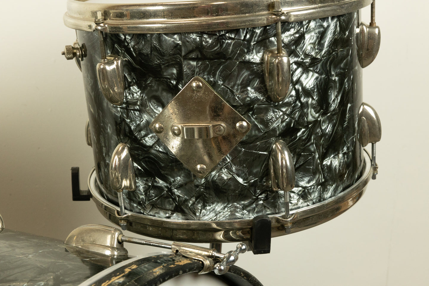 1950s Slingerland Gene Krupa Deluxe Black Diamond Pearl Drum Set