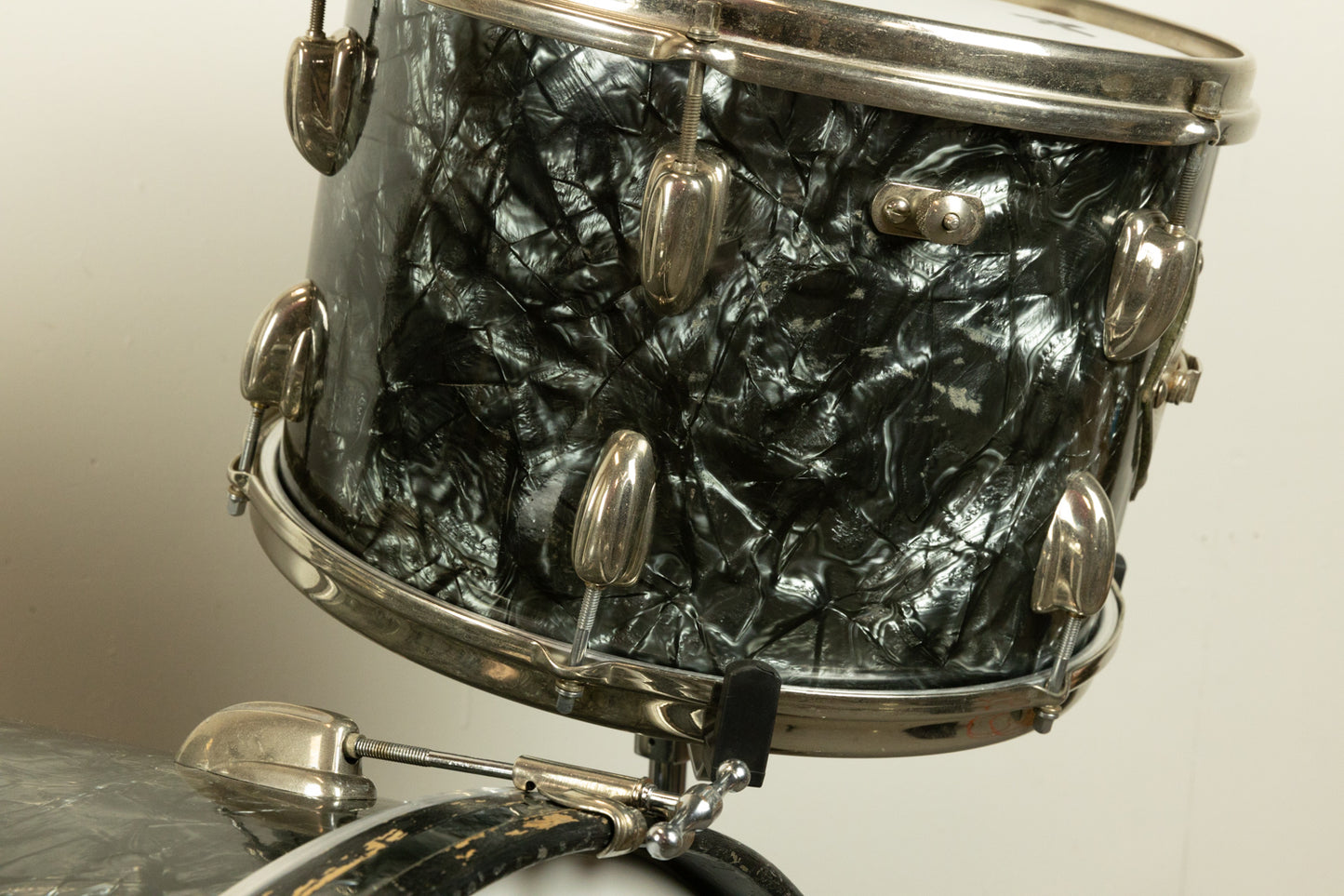 1950s Slingerland Gene Krupa Deluxe Black Diamond Pearl Drum Set