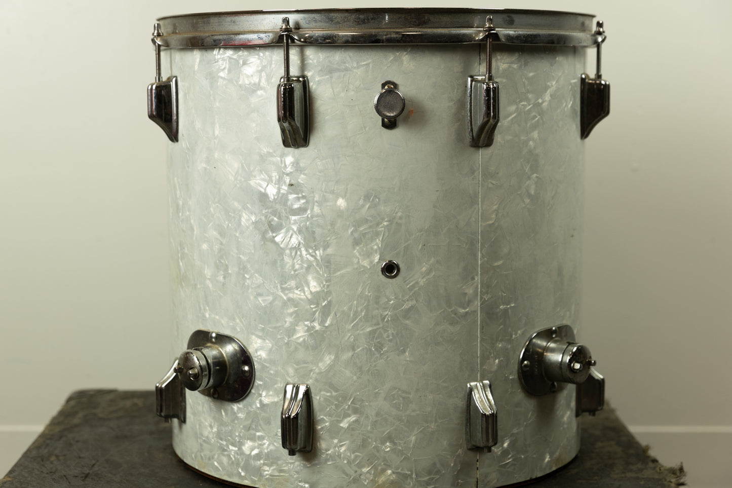 1970s Rogers 16x16 White Marine Pearl Floor Tom