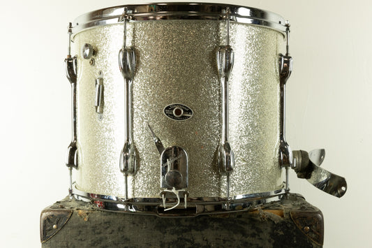 1970s Slingerland 12x15 Super-Tension Sparkling Silver Pearl Snare Drum