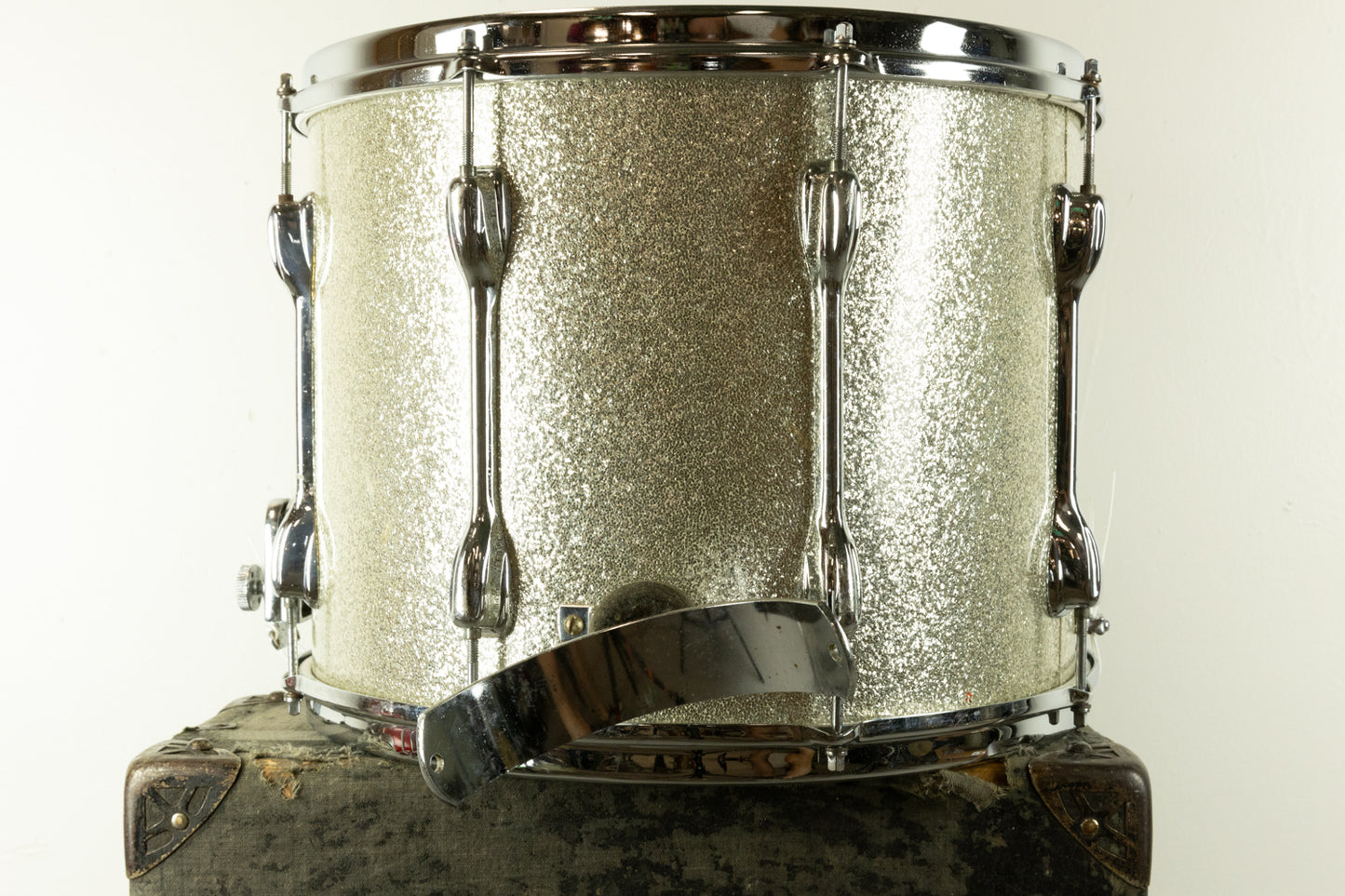 1970s Slingerland 12x15 Super-Tension Sparkling Silver Pearl Snare Drum