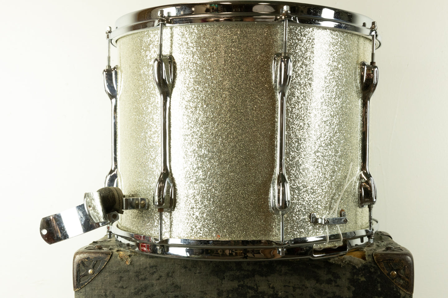 1970s Slingerland 12x15 Super-Tension Sparkling Silver Pearl Snare Drum