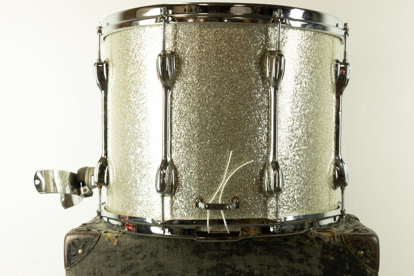 1970s Slingerland 12x15 Super-Tension Sparkling Silver Pearl Snare Drum