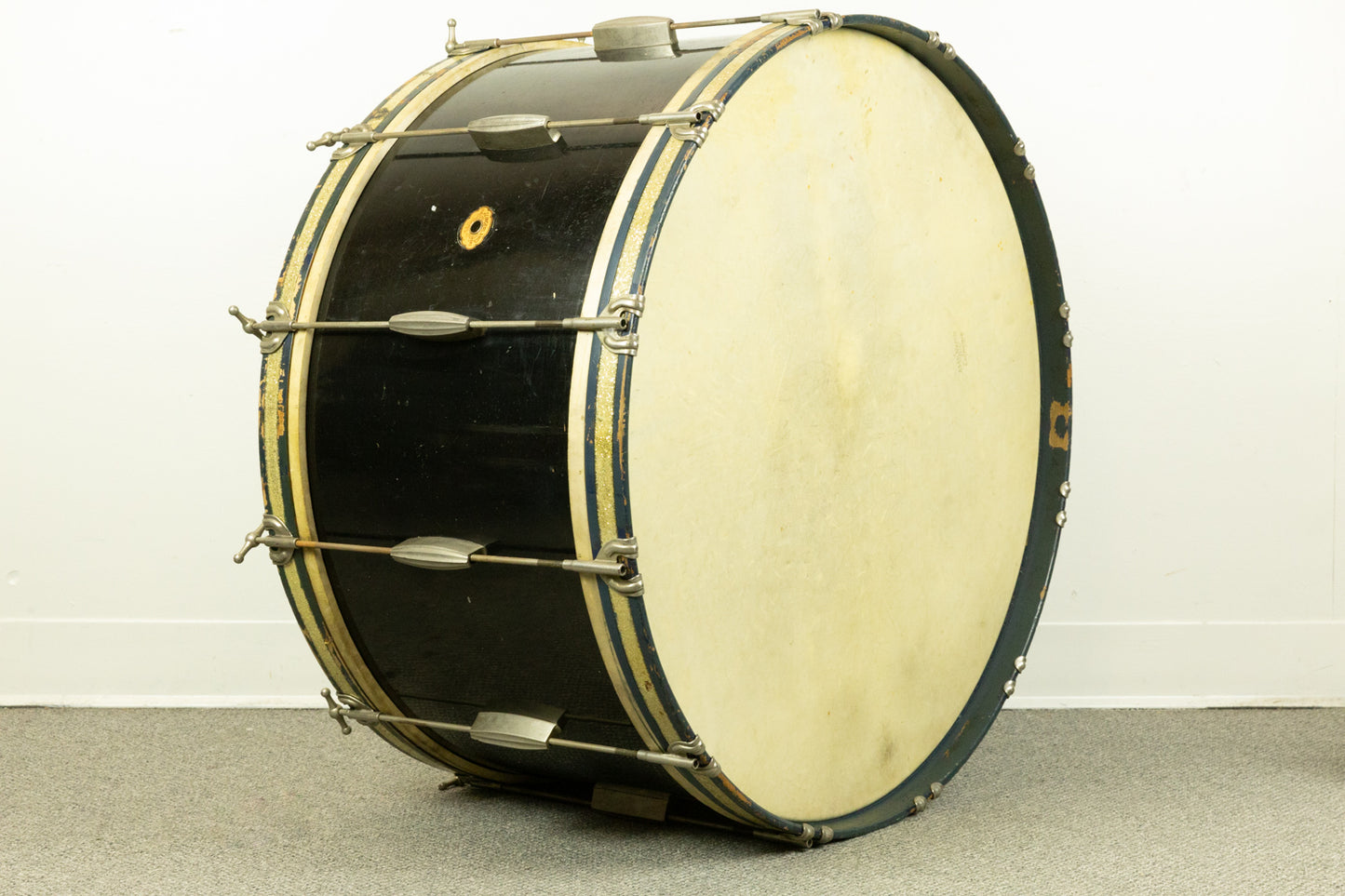 1940s Slingerland 14x28" Radio King Black Lacquer Bass Drum