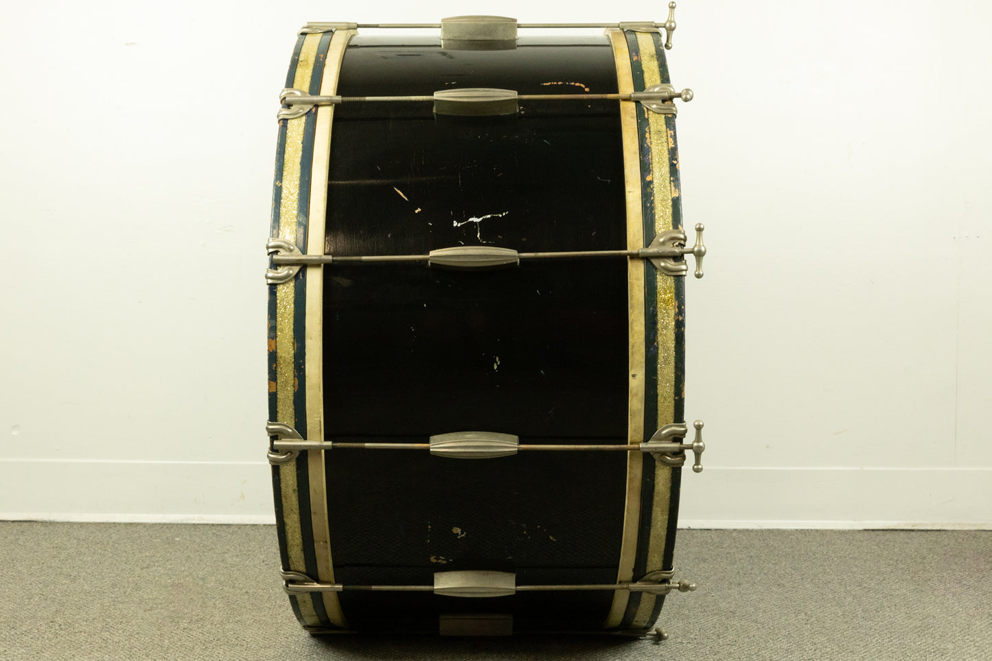 1940s Slingerland 14x28" Radio King Black Lacquer Bass Drum