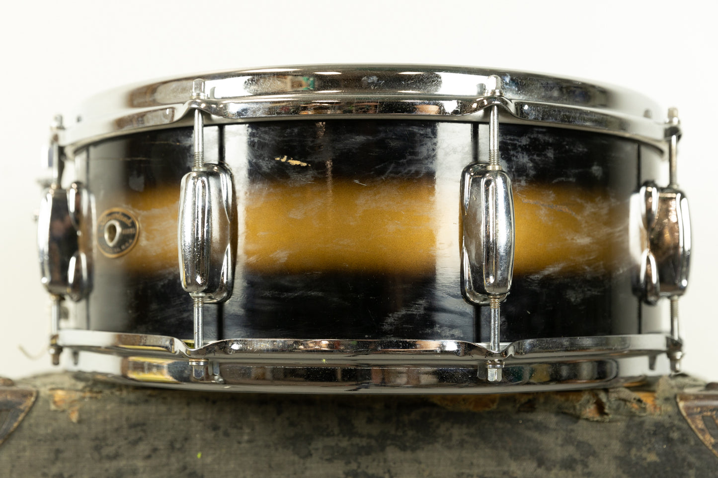 1960s Slingerland 5x14 Hollywood Ace Black & Gold Duco Snare Drum