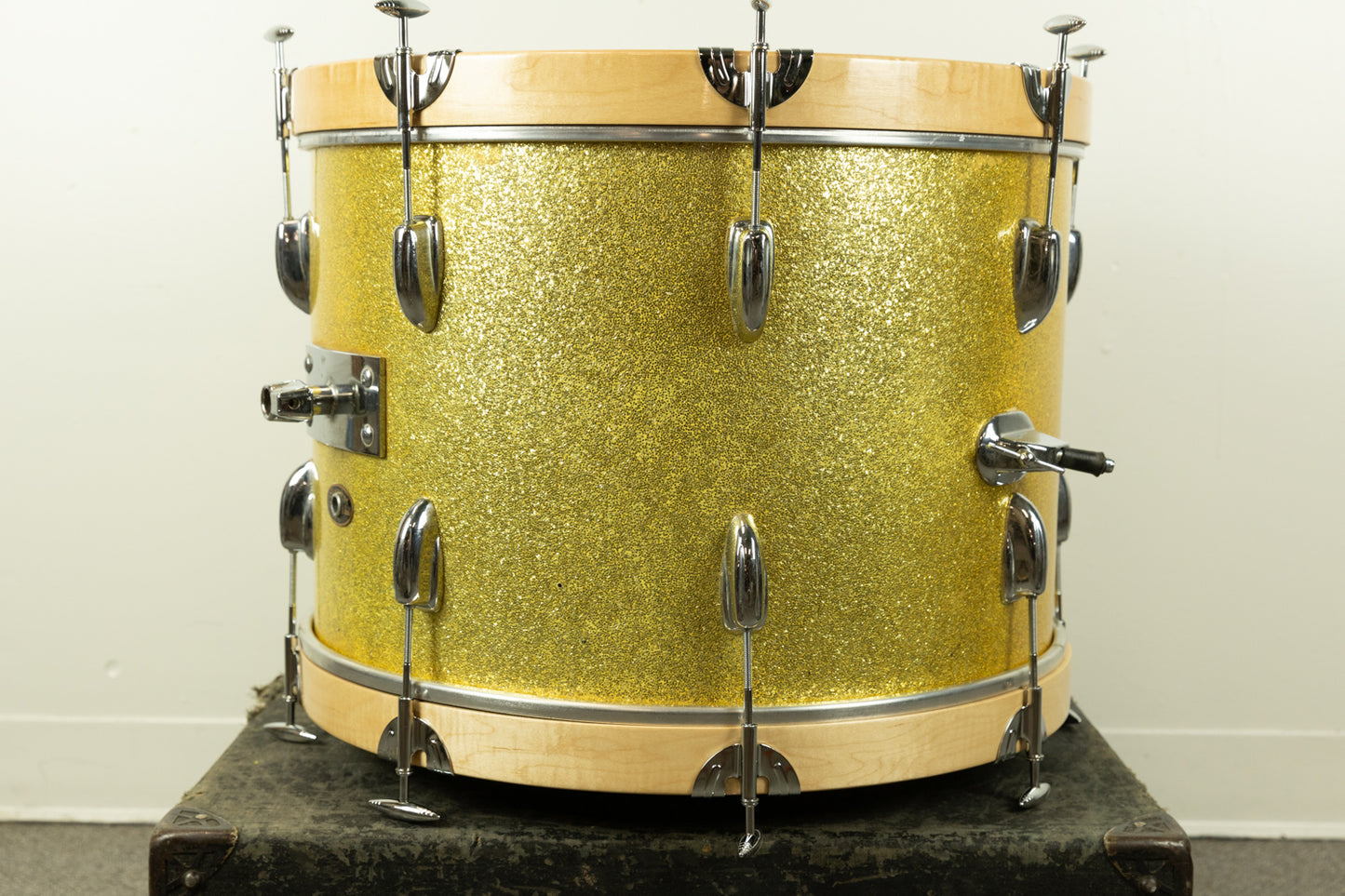 1960s Slingerland 14x20 Sparkling Gold Pearl Bass Drum