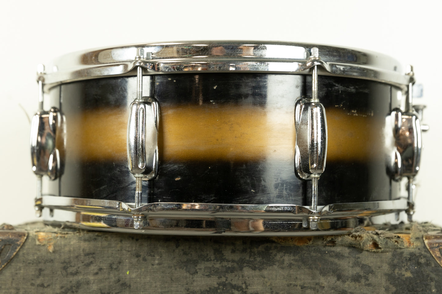 1960s Slingerland 5x14 Hollywood Ace Black & Gold Duco Snare Drum