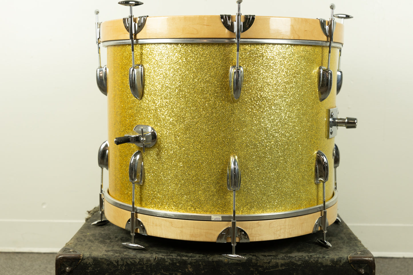 1960s Slingerland 14x20 Sparkling Gold Pearl Bass Drum