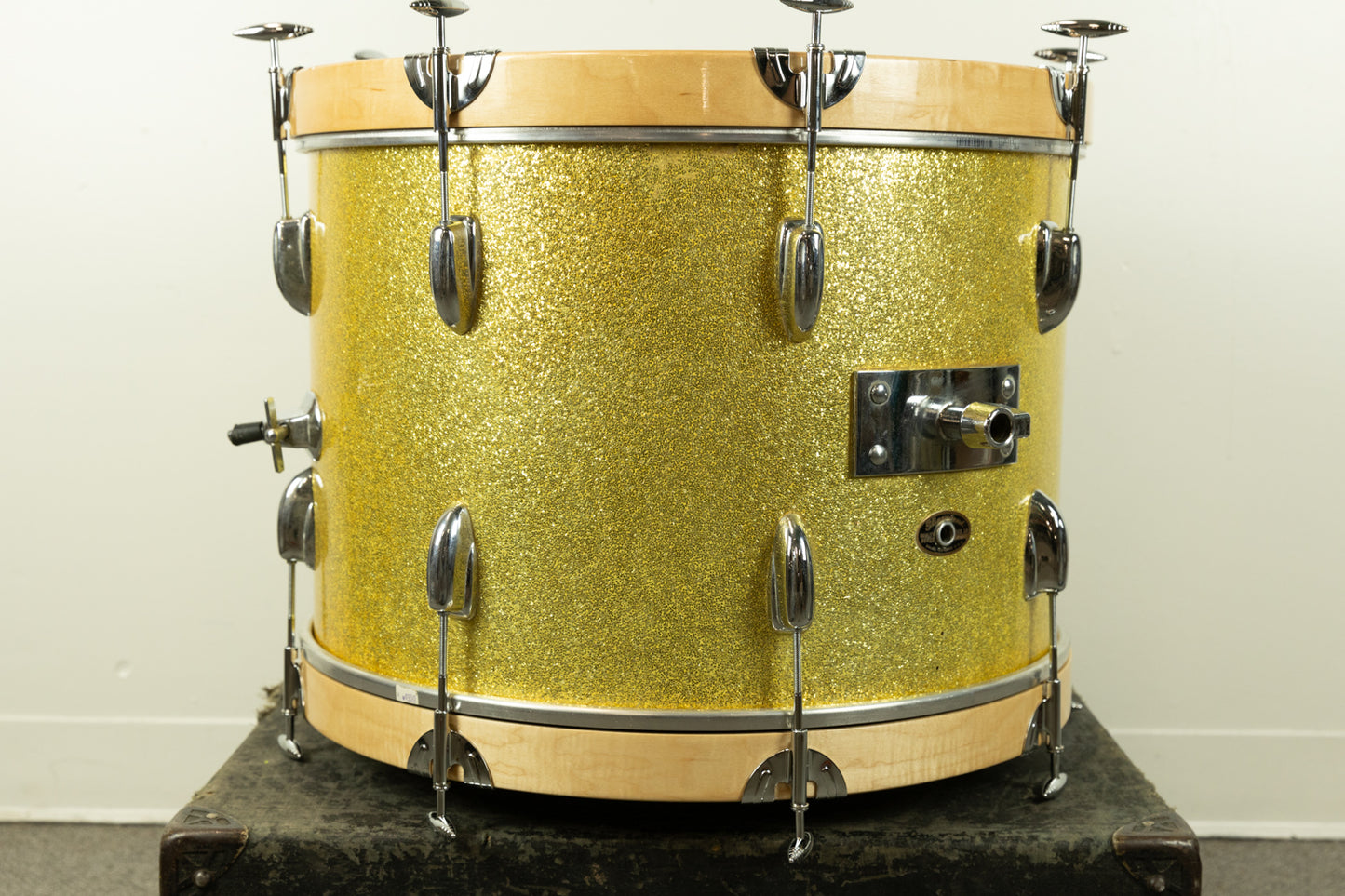 1960s Slingerland 14x20 Sparkling Gold Pearl Bass Drum