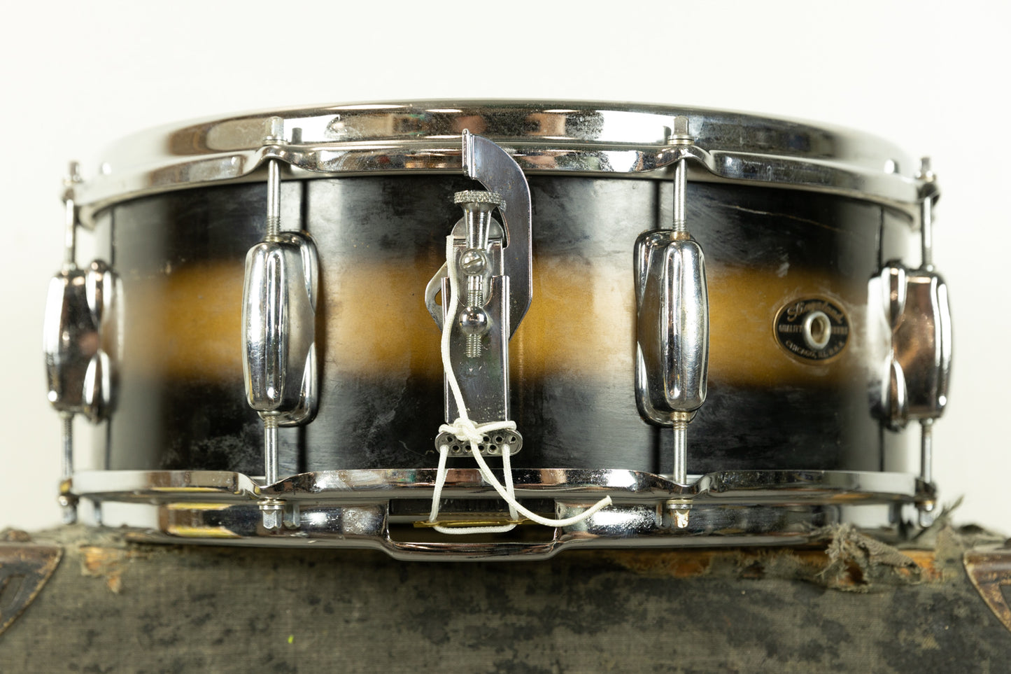 1960s Slingerland 5x14 Hollywood Ace Black & Gold Duco Snare Drum